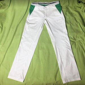 Cross of Sweden Mens 33/34 white golf pants with green accents